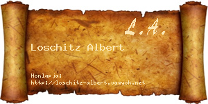 Loschitz Albert névjegykártya